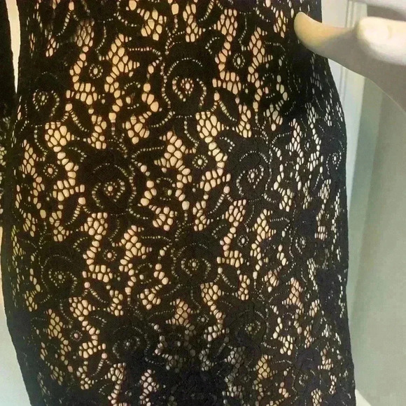 Eliza J Dress Womens 4 Black Lace Overlay Knee Length Event Party Sheath #304 - Picture 3 of 12